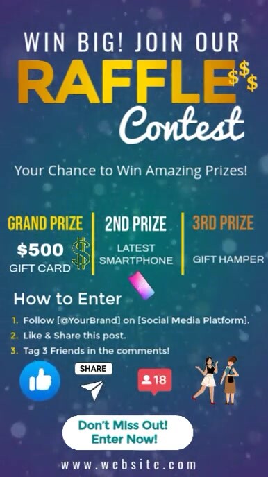 Social Media Raffle Promo Template | Win Big Giveaway Design (Instagram/Facebook